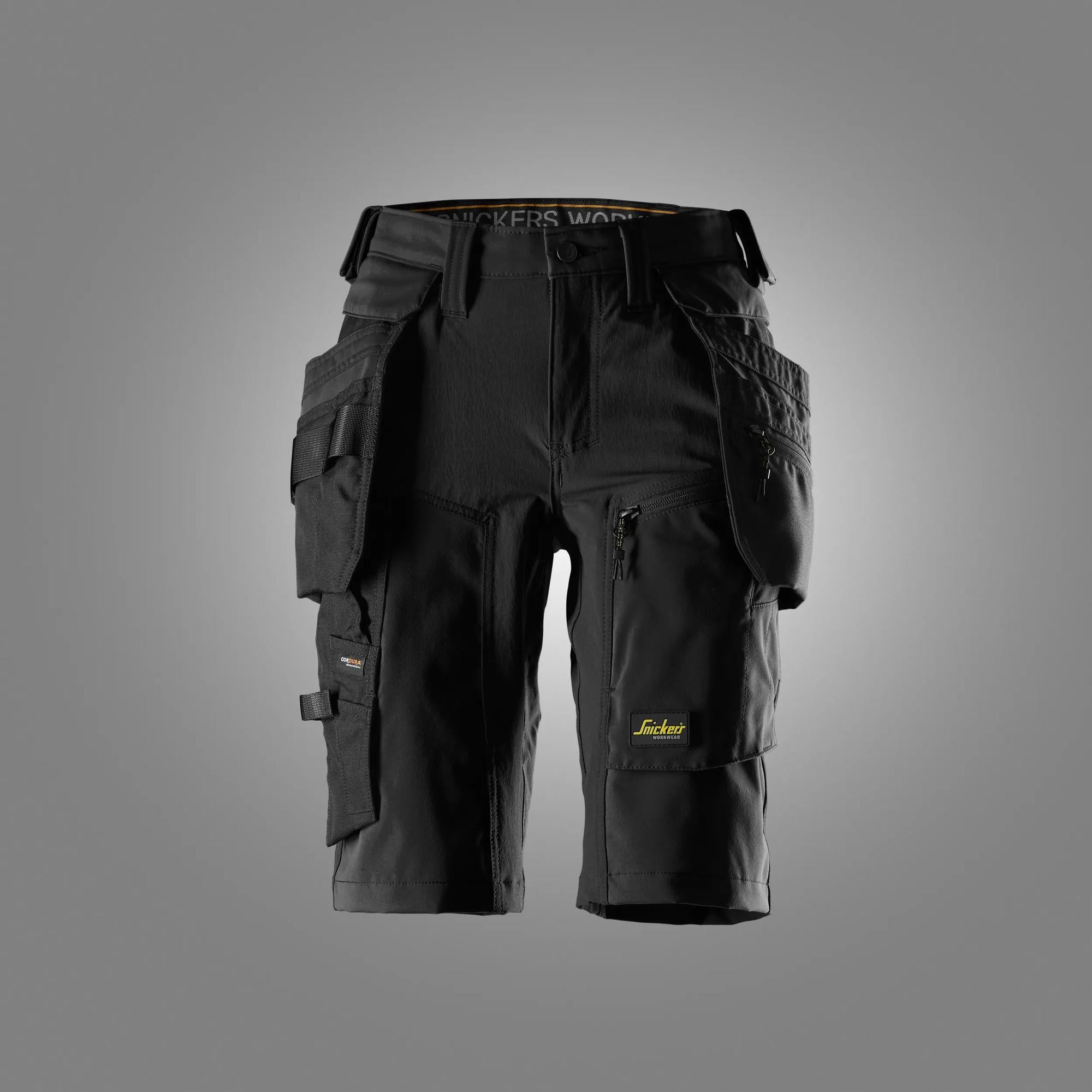 AllroundWork, Damshorts med stretch och avtagbara hölsterfickor
