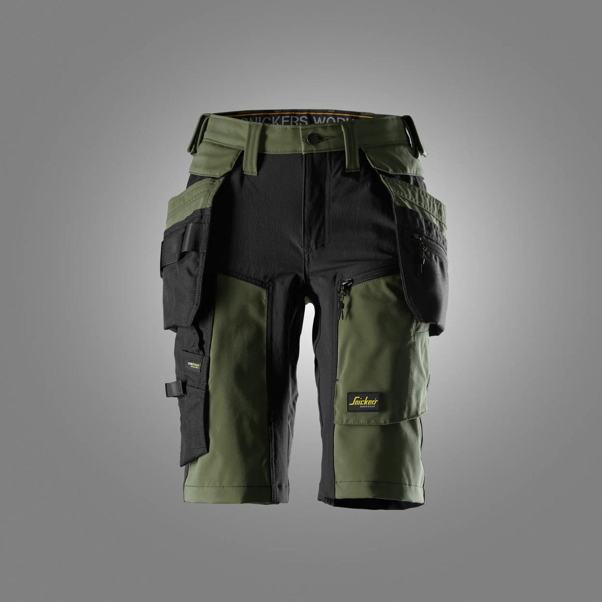 AllroundWork, Damshorts med stretch och avtagbara hölsterfickor