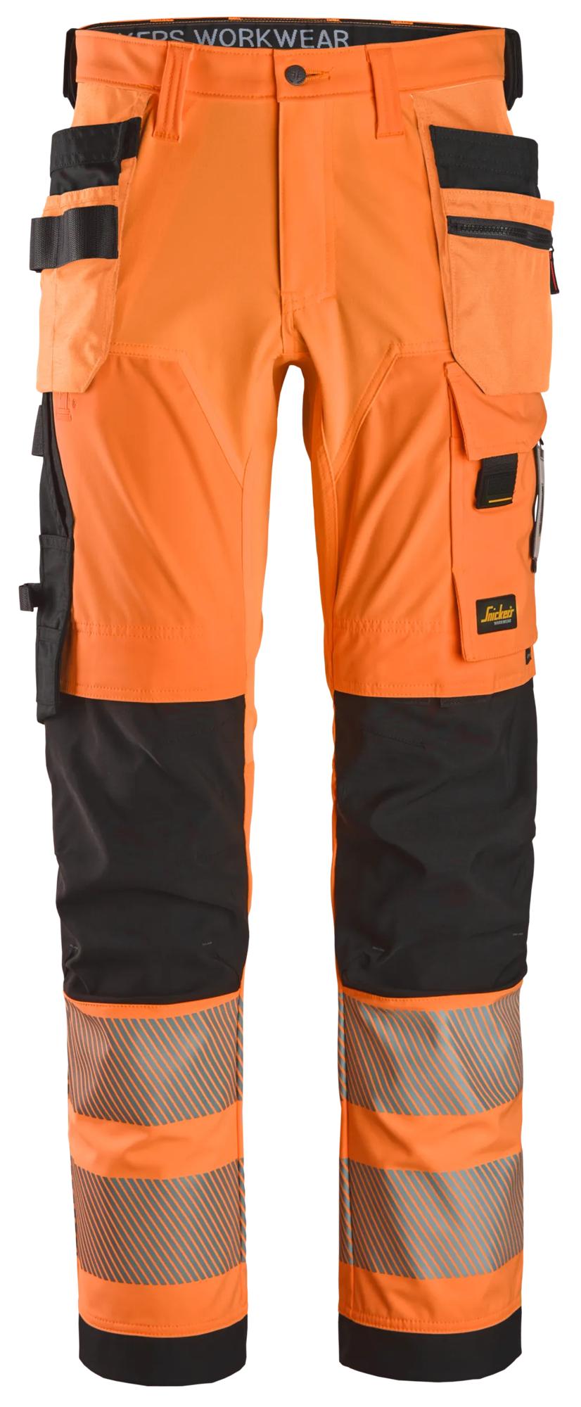 High-Vis, Varselbyxor med 4-vägsstretch och hölsterfickor, klass 2