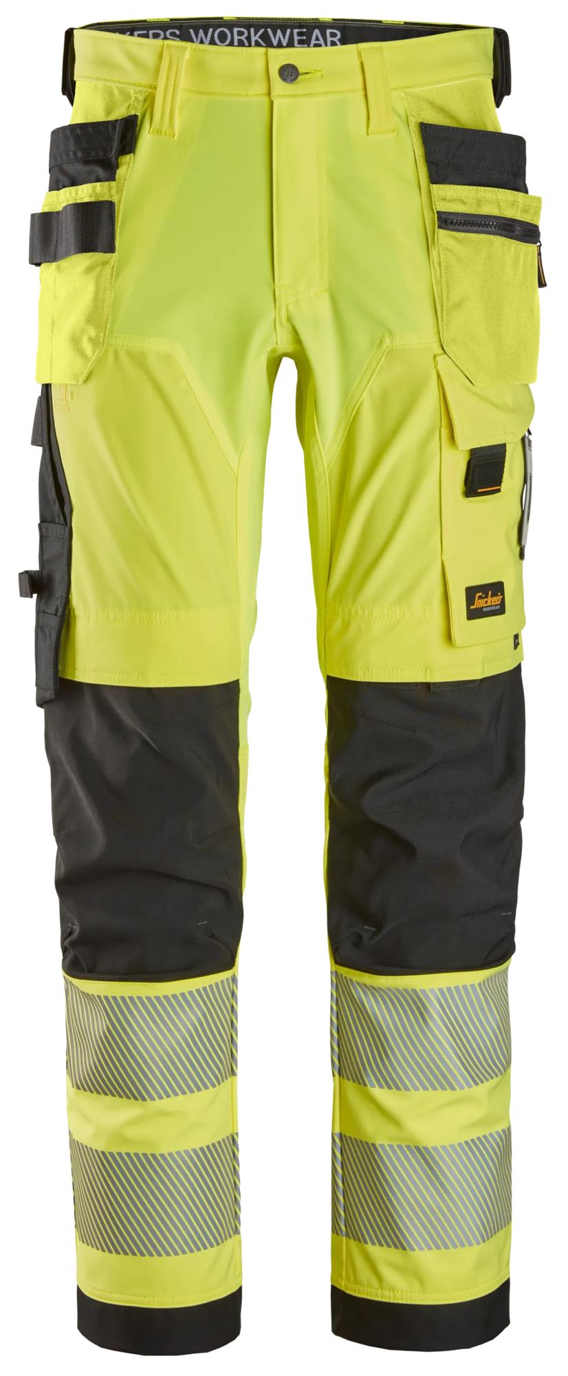 High-Vis, Varselbyxor med 4-vägsstretch och hölsterfickor, klass 2