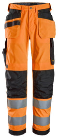 High-Vis, Varselbyxor med hölsterfickor, klass 2
