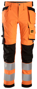 High-Vis, Varselbyxor med stretch och hölsterfickor, klass 2