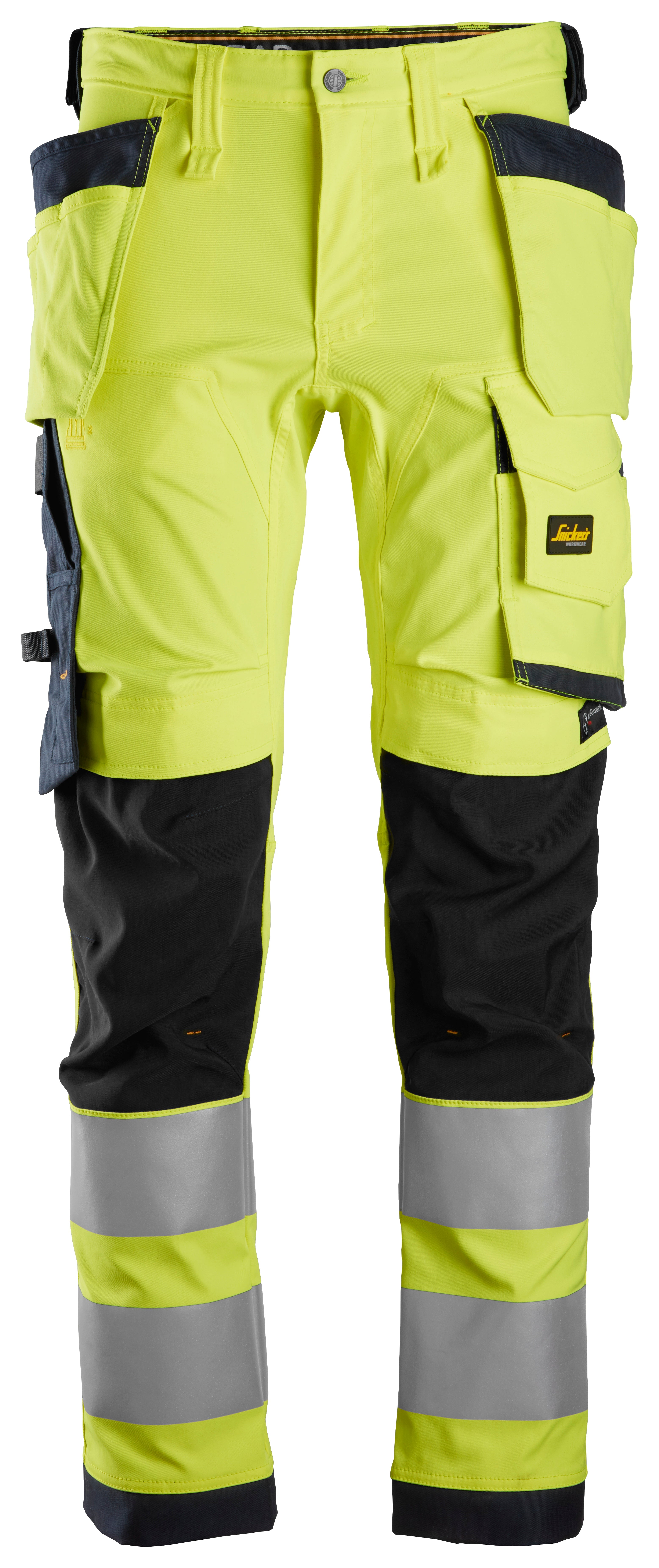 High-Vis, Varselbyxor med stretch och hölsterfickor, klass 2