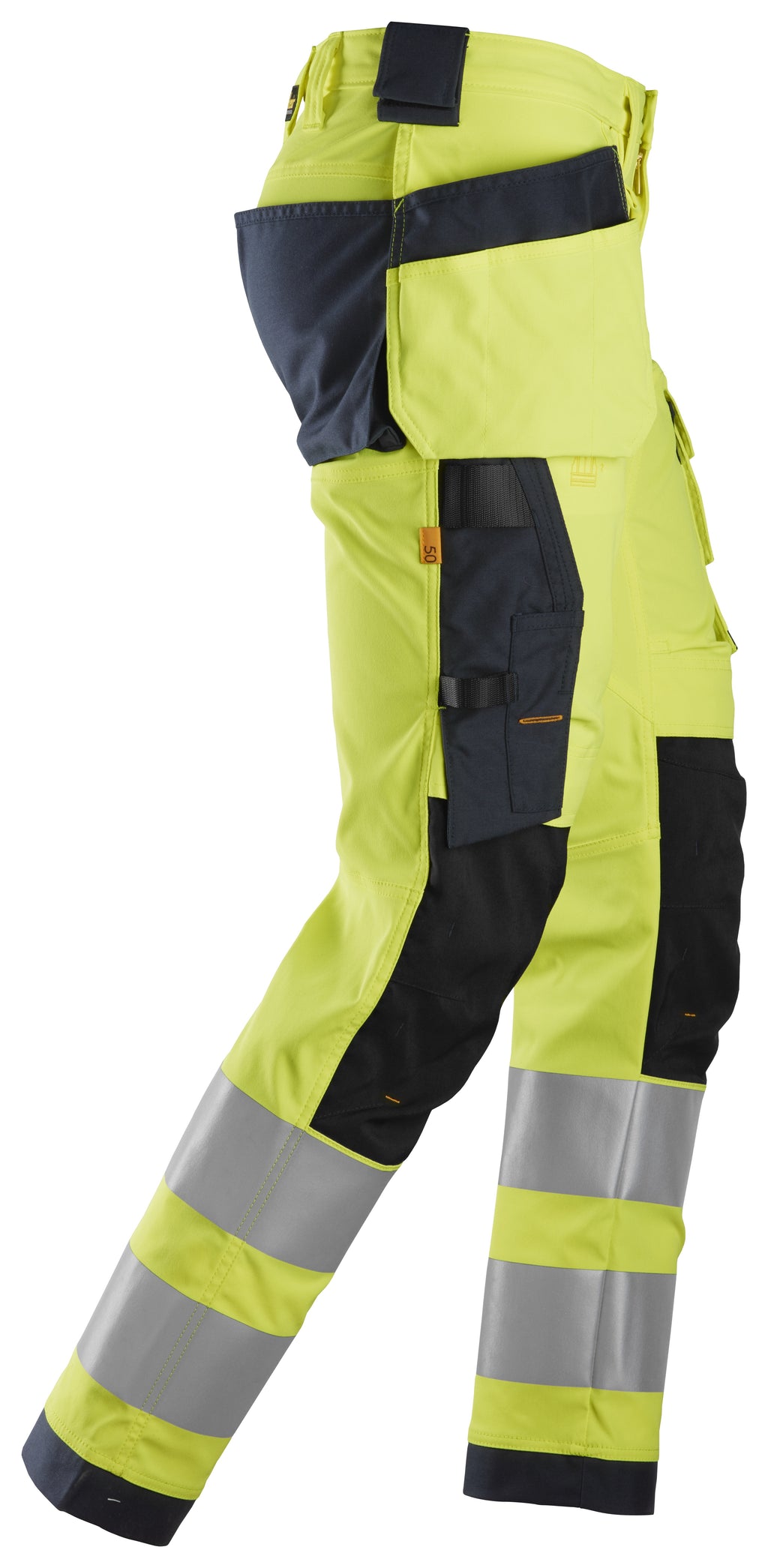 High-Vis, Varselbyxor med stretch och hölsterfickor, klass 2