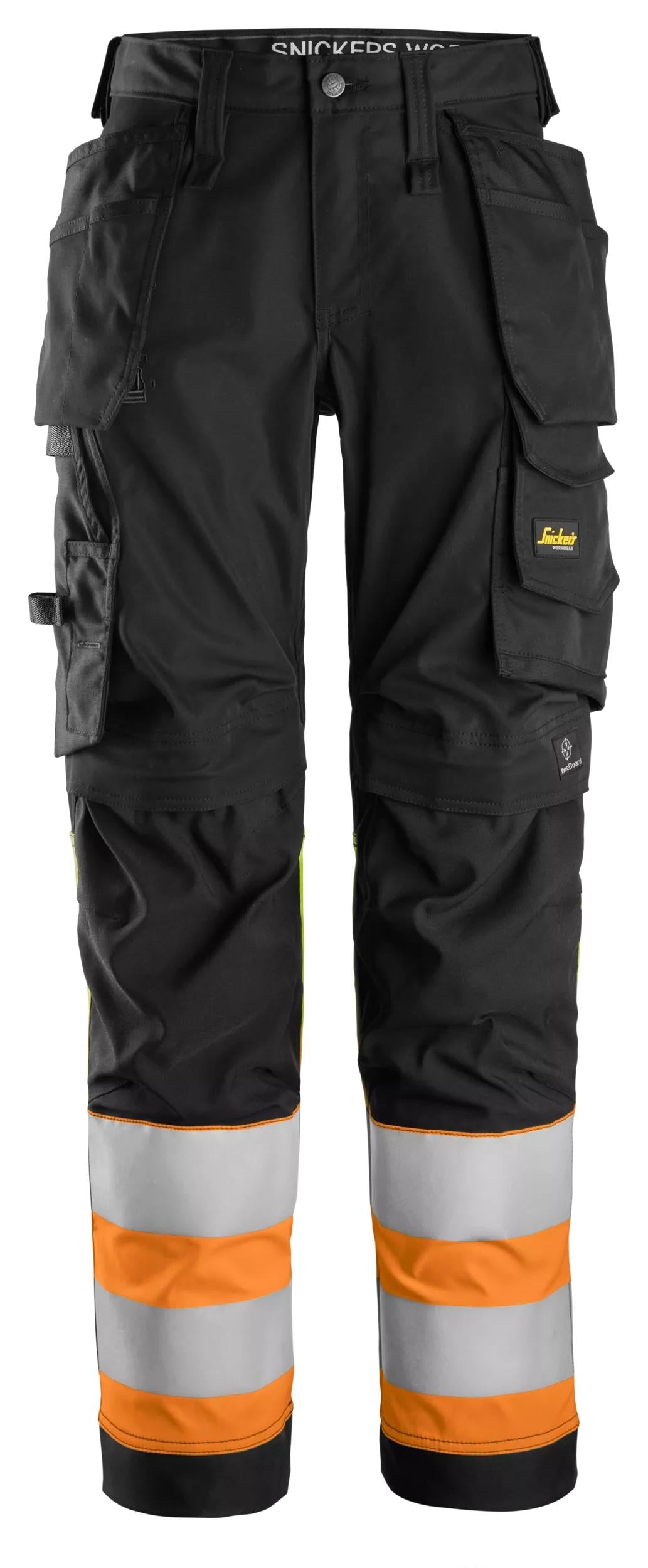 High-Vis, Varselbyxor med stretch och hölsterfickor dam, klass 1